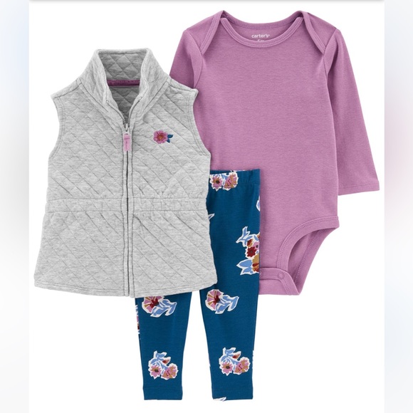 Carter’s 3-Piece Doubleknit Vest Set, Like New! - Picture 1 of 5